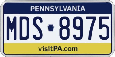 PA license plate MDS8975
