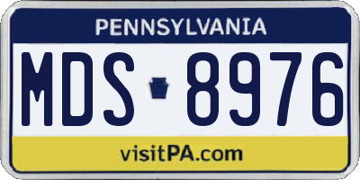 PA license plate MDS8976