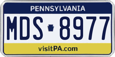 PA license plate MDS8977