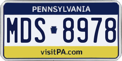 PA license plate MDS8978