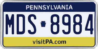PA license plate MDS8984