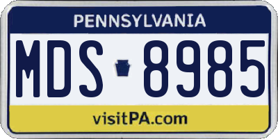 PA license plate MDS8985
