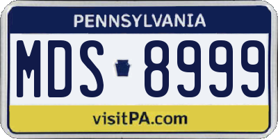 PA license plate MDS8999