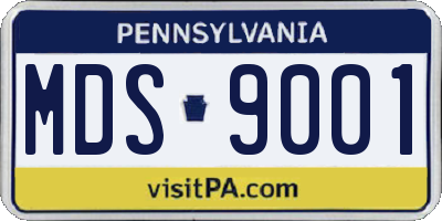 PA license plate MDS9001