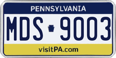 PA license plate MDS9003