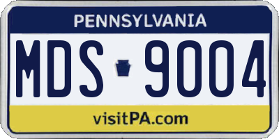 PA license plate MDS9004