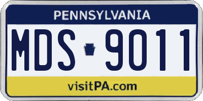 PA license plate MDS9011