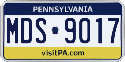PA license plate MDS9017