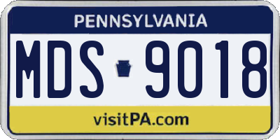 PA license plate MDS9018