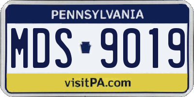 PA license plate MDS9019