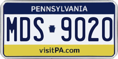 PA license plate MDS9020