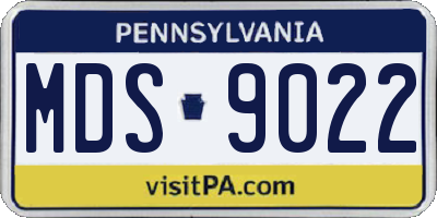 PA license plate MDS9022