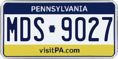 PA license plate MDS9027