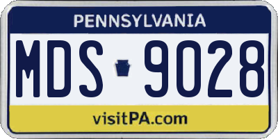 PA license plate MDS9028