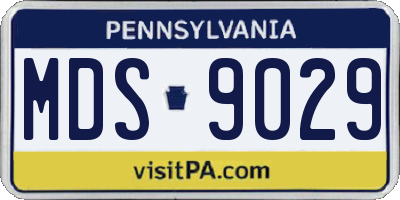 PA license plate MDS9029