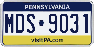 PA license plate MDS9031