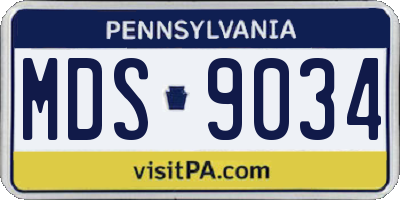 PA license plate MDS9034