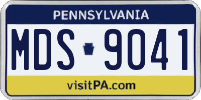PA license plate MDS9041