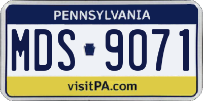 PA license plate MDS9071