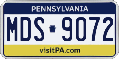 PA license plate MDS9072