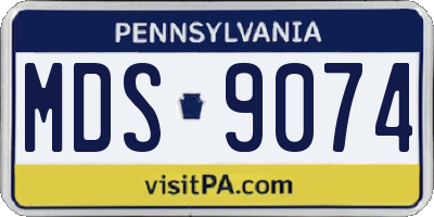PA license plate MDS9074