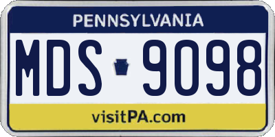 PA license plate MDS9098