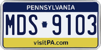 PA license plate MDS9103