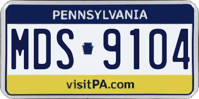 PA license plate MDS9104