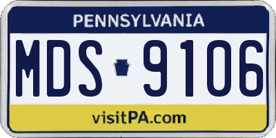 PA license plate MDS9106