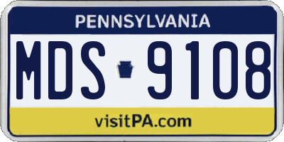 PA license plate MDS9108
