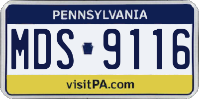 PA license plate MDS9116