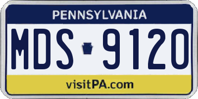 PA license plate MDS9120