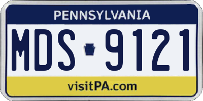 PA license plate MDS9121