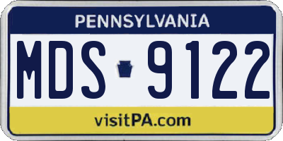 PA license plate MDS9122