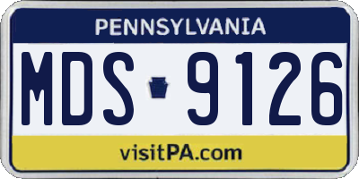 PA license plate MDS9126