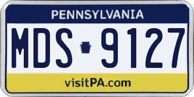 PA license plate MDS9127