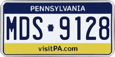 PA license plate MDS9128
