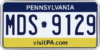 PA license plate MDS9129