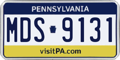PA license plate MDS9131