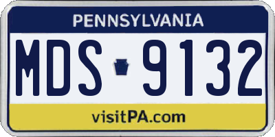 PA license plate MDS9132
