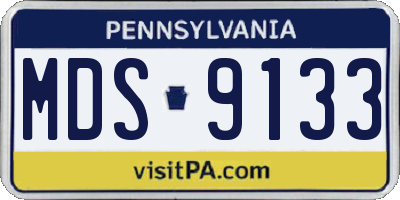 PA license plate MDS9133