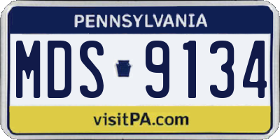 PA license plate MDS9134
