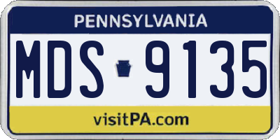 PA license plate MDS9135
