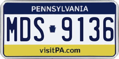 PA license plate MDS9136