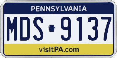 PA license plate MDS9137