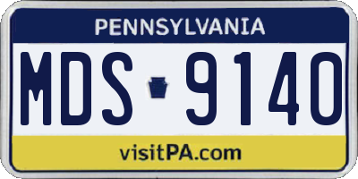 PA license plate MDS9140
