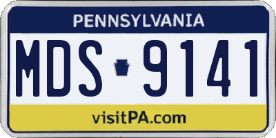 PA license plate MDS9141