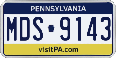 PA license plate MDS9143