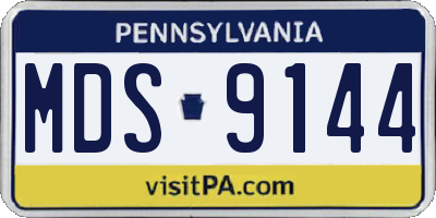PA license plate MDS9144