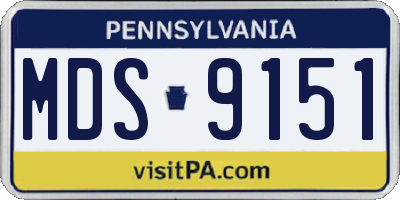 PA license plate MDS9151